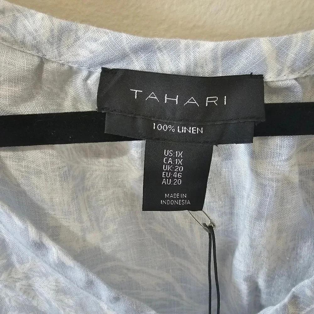 ‎Tahari Sleeveless Linen Dress Tiered Mini - Picture 3 of 8